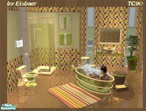 Sims 2 — AmvE Spring Glass Bathroom TC90 by Eisbaerbonzo — A fresh version of AngelamvEliza\'s Glass Bathroom with