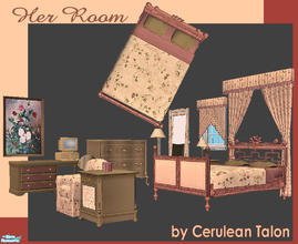 Sims 2 — Vintage Flowers Bedroom by Cerulean Talon — Delicate colors and rich textures for that perfectly comfortable,
