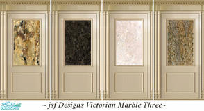 Sims 2 — jsf Designs Victorian Marble Three by jsf — One granite and three marble insets in my Victorian wood panel.