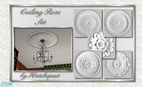 Sims 2 — Ceiling Rose Set by hatshepsut — Set of decorative ceiling roses to pretty up those light fittings. Blends