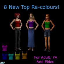 Sims 2 — Rainbow Strap Tops. by andi and grim — I recoloured the strappy top from the base game to make them in all the