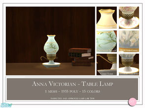 Sims 2 — Annas Victorian by DOT — Anna\'s Victorian Table Lamp Plus Recolors. Mix And Match Shade and Base. Sims 2 by DOT