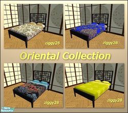 Sims 2 — Oriental Collection by ziggy28 — A set of 4 oriental inspired bedding