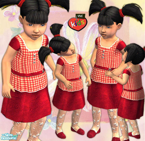 Sims 2 — evi Spring Cutties - 3 by evi — Cute set of colorful dresses to remind you and your toddlers that it is spring