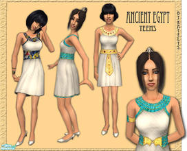 Sims 2 — Fashion set 50 - Ancient Egypt teens by katelys — 3 ancient Egypt inspired outfits for teen girls