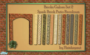 Sims 2 — Bricks Galore  - Spaik Brick Patio Recolour Set 2 by hatshepsut — A second set of recolours of Spaik\'s brick
