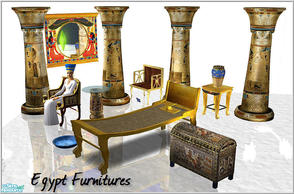 Sims 2 — Egypt furniture by Birgit43 — some replica from egypt furniture found in tomb of the kings