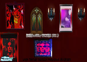 Sims 2 — Lighted Halloween Picture set by TearsRain — A recolor of Lara Taylors lighted paintings. all on tile 2 short 2
