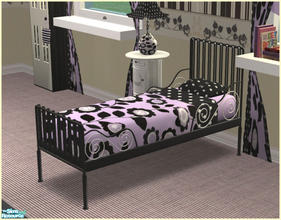 Sims 2 — Lily Bedroom - Black - Singlebed by Elize-37sims — Recolor 