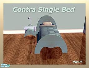 Sims 2 — Contra Bedroom Set - Single Bed by ziggy28 — A re-colour of the Contra single bed, bedding by Maxis