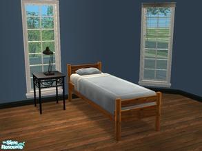 Sims 2 — MFG Bedframe recolor - medium wood by mightyfaithgirl — Wood recolor of Maxis Craftmeister bed ( aka Cheapo bed)