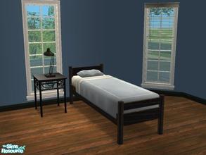 Sims 2 — MFG Bedframe recolor - Dark wood by mightyfaithgirl — Dark wood recolor of Maxis Craftmeister bed frame ( aka