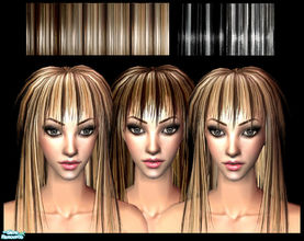 Sims 2 — Um RockStar Hair by UM_Creations — 5x - Long hair, brighter highlights, asymmetrical back - 80\'s looking