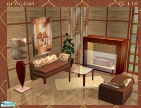 Sims 2 — AmvE Palms Lounger Set TC118 by Eisbaerbonzo — AngelamvEliza\'s All White Lounger set in moodful woods and brown