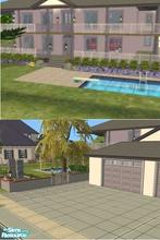 Sims 2 — The Madison by clairkp — Double garage, return verandahs, sunken garden with pool and water feature. large house