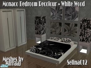 Sims 2 — Monaco Bedroom in White Wood by selina012 — Recolour of Mirraaj\'s Monaco Bedroom in white wood. Set consists of