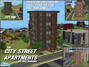 Sims 2 — The City Street Apartments by Galloandre — Redesigned from an old office building downtown! Four, two-story