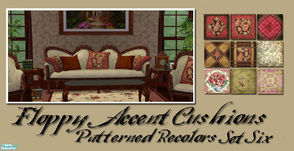 Sims 2 — Floppy Accent Cushions RC Set 6 by Simaddict99 — made on request, more traditional textures