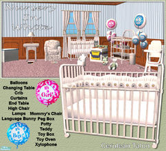 Sims 2 — Nursery in White by Cerulean Talon — Basic white nursery furniture and toys that will help your little Sims, and