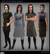 Sims 2 — FS 67 - Eva Green style: Casuals by katelys — Another set inspired by the style of actress Eva Green. Includes 4