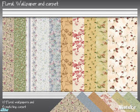 Sims 2 — Floral Wallpaper and carpet by Mutske — On request... Floral wallpaper, comming from my minisite, and some extra