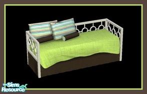 Sims 2 — Daybed Recolour by Angela — A White, Brown and Lime recolour of my Pure Teenroom.