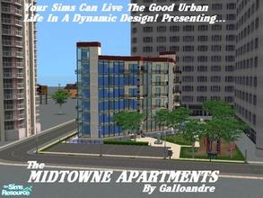 Sims 2 — The Midtowne Apartments by Galloandre — A fresh,modern,dynamic design awaits your Sims! 12 units are available.