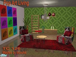Sims 2 — TC126 Pop Art Livingroom by selina012 — Made for the texture challeng 126. Meshes are the \"Spritio