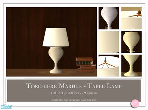 Sims 2 — Torchiere Marble Table Lamp by DOT — Torchiere Marble Table Lamp 1 Mesh Plus Recolors. Sims 2 by DOT of The Sims