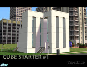 Sims 2 — Cube Starter #1 by Tigerblue — A simple starter with lots of potential. It has a pre-dug daylit basement; just
