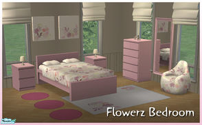 Sims 2 — Flowerz Bedroom by billygirl — A light, modern bedroom in a floral pattern.