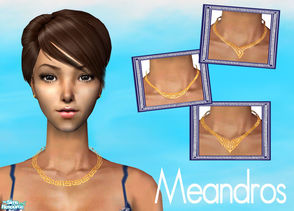 Sims 2 — Meandros necklaces whit earrings by agapi_r — Four Meandros necklaces for your sim to wear. Meandros is a greek