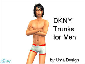 Sims 2 — DKNY Trunks for Men - Skyblue & Red by Uma Design — No reason as to why your male simmies shouldn\'t look