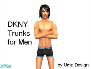 Sims 2 — DKNY Trunks for Men - Black & Blue by Uma Design — No reason as to why your male simmies shouldn\'t look
