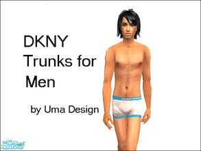 Sims 2 — DKNY Trunks for Men - White & Blue by Uma Design — No reason as to why your male simmies shouldn\'t look