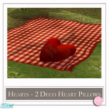 Sims 2 — Hearts Two Heart Pillows MESH by DOT — Hearts Valentines Two Heart Pillows MESH. 4 Meshes Plus Recolors. Sims 2