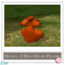 Sims 2 — Hearts Two Heart Pillows Gold by DOT — Hearts Valentines Two Heart Pillows Gold. 4 Meshes Plus Recolors. Sims 2