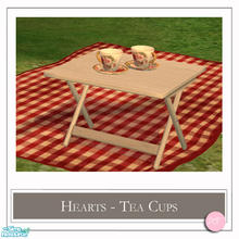 Sims 2 — Hearts Two Pretty Cups With Saucers MESH by DOT — Hearts Valentines Two Pretty Cups With Saucers MESH. 4 Meshes