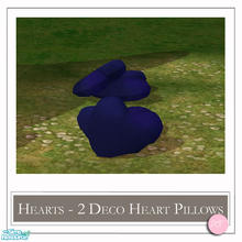 Sims 2 — Hearts Two Heart Pillows Blue by DOT — Hearts Valentines Two Heart Pillows Blue. 4 Meshes Plus Recolors. Sims 2