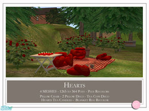Sims 2 — Hearts by DOT — Hearts Valentines. Pets xpack for blanket/rug only. 4 Meshes Plus Recolors. Sims 2 by DOT of The