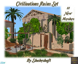 Sims 2 — Civilizations Ruins Set by Shakeshaft — A set of objects to create a Ruins scene, included are decorative Ruins