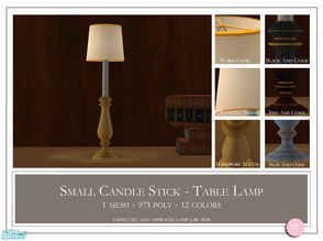 Sims 2 — Small Candle Stick Lamp by DOT — Small Candle Stick Lamp. 1 Mesh Plus Recolors. Sims 2 by DOT of The Sims