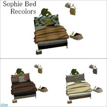 Sims 2 — Sophie Bed Recolors by ~Monica~ — Three recolors of my Sophie set. Recolors of the bed, bed blanket &