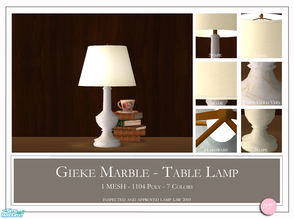 Sims 2 — Gieke Marble  by DOT — Gieke Marble Table Lamp 1 MESH Plus Recolors. Sims 2 by DOT of The Sims Resource.