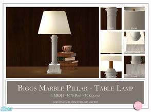 Sims 2 — Biggs Marble Pillar Table Lamp by DOT — Biggs Marble Pillar Table Lamp. 1 Mesh Plus Recolors. Sims 2 by DOT of