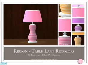 Sims 2 — Ribbon Table Lamp Recolors by DOT — Ribbon Table Lamp Recolors. Pink, Yellow and Purple. As requested. Sims 2 by