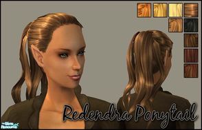 Sims 2 — Redendra Ponytail by sim_man123 — New animated ponytail mesh, comes in 9 colors - Auburn, Black, Blonde, Brown,