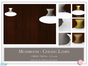 Sims 2 — Mushroom Ceiling Lamp by DOT — Mushroom Ceiling Lamp. 1 MESH Plus Recolors. Sims 2 by DOT of The Sims Resource.