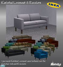 Sims 2 — Karlstad Add-ons by Mutske — Karlstad Loveseat and chair and sofa recolors.