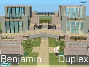 Sims 2 — Benjamin Duplex by Jaws3 — A stylish, modern apartment building. Inspired by, you guessed it, Benjamin Long!